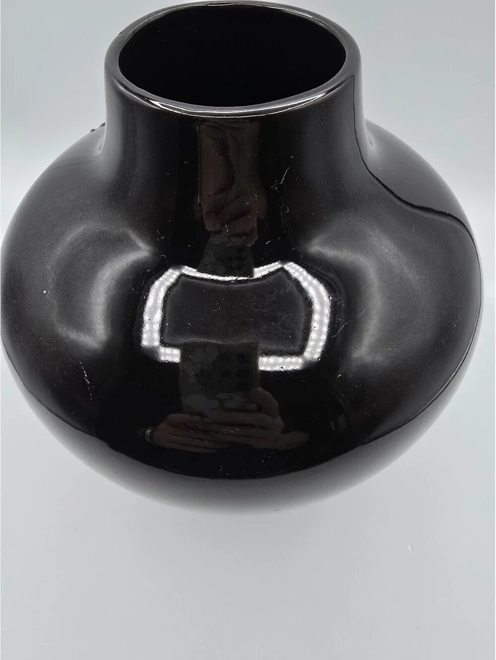 Vintage Larry Laslo for Mikasa Black Ceramic Vase Japan 1980s Modernist 9.5